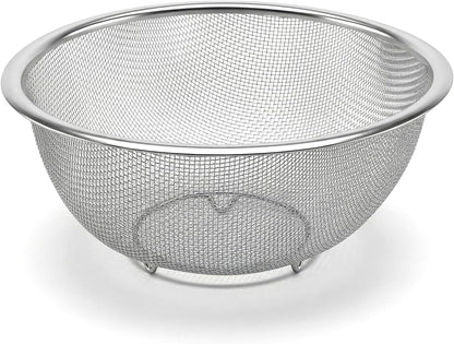 Stainless Steel Rice Washing Sieve Strainer Fine 7inch Washing Bowl Sieve Sifters Kitchen Mesh Net Basket Drainer for Pasta, Rice, Fruit,Vegetable,1PC
