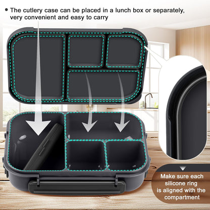 Amathley Lunch Box Kids,Bento Box Adult,Leakproof Lunch Containers for Adults/Kids/Toddler,1200ML-4 Compartments bento Lunch box with Utensil,Microwave & Dishwasher & Freezer Safe (Pink Berry)