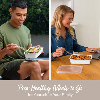 Bentgo Prep 60-Piece Meal Prep Kit - Reusable PFAS & BPA-Free Food Containers, 1-Compartment, 2-Compartment, & 3-Compartments - Microwave, Freezer, & Dishwasher Safe (Gleam Metallics)