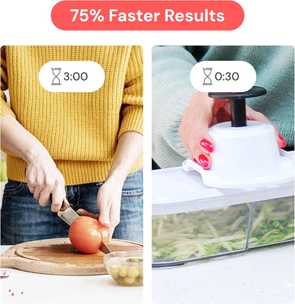 Fullstar Core Vegetable Chopper - Chop and Slice Lid - Food Chopper with Container, Veggie Chopper, Fruit Slicer, Onion Dicer - Meal Prep Essential - Kitchen Gadgets and Gifts (6-in-1, White/Black)