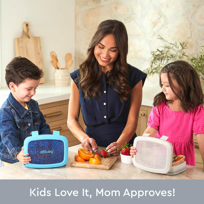 Bentgo Kids Bento-Style 5-Compartment Leak-Proof Lunch Box - Ideal Portion Sizes for Ages 3 to 7 - Durable, Drop-Proof, Dishwasher Safe, PFAS & BPA-Free & Made with Food-Safe Materials (Purple)
