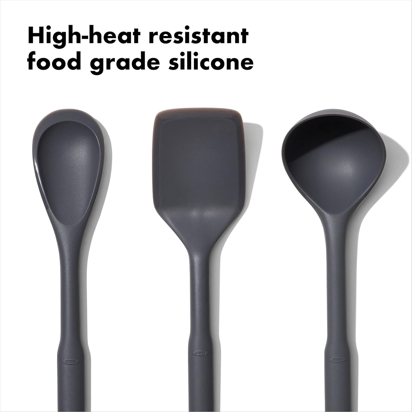 OXO Good Grips 3-Piece Silicone Utensil Set, Gray, One size