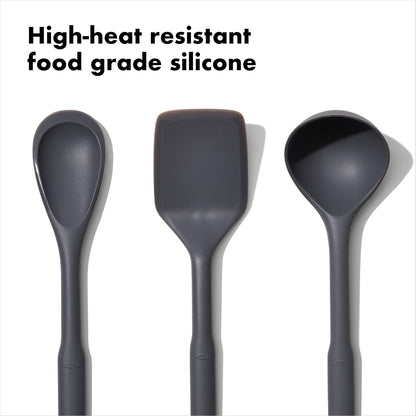 OXO Good Grips 3-Piece Silicone Utensil Set, Gray, One size