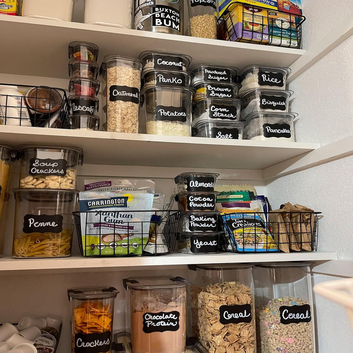 180 pcs Chalkboard Labels Stickers Waterproof Blackboard Waves | Chalkboard Sticker with White Chalk Marker Rectangle Chalkboard Labels for Containers, Mason Jars, Food Storage