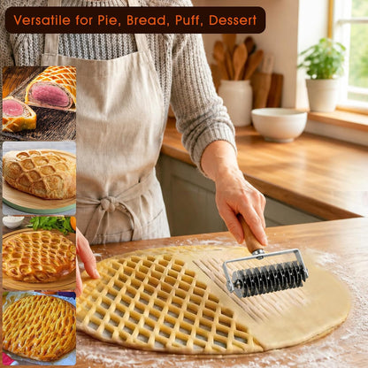 Pastry Lattice Roller Cutter, Pastry Cutter for Pie Bread Beef Wellington