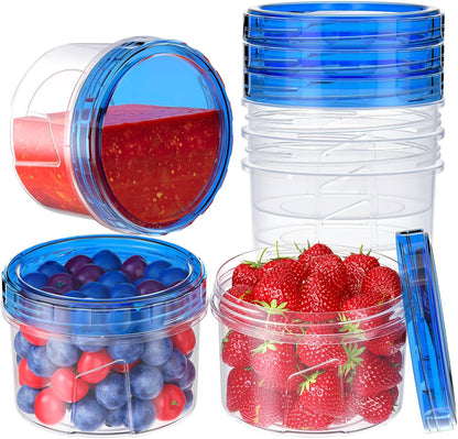 10 Pack-32 OZ Freezer Storage Containers, Small Plastic Food Storage Containers with Twist Top Lids, BPA Free and Reusable Meal Prep Containers Microwave/Dishwasher Safe