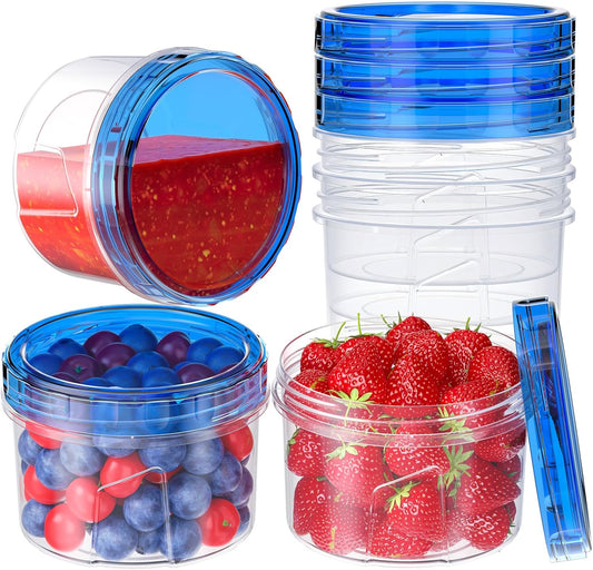 10 Pack-32 OZ Freezer Storage Containers, Small Plastic Food Storage Containers with Twist Top Lids, BPA Free and Reusable Meal Prep Containers Microwave/Dishwasher Safe