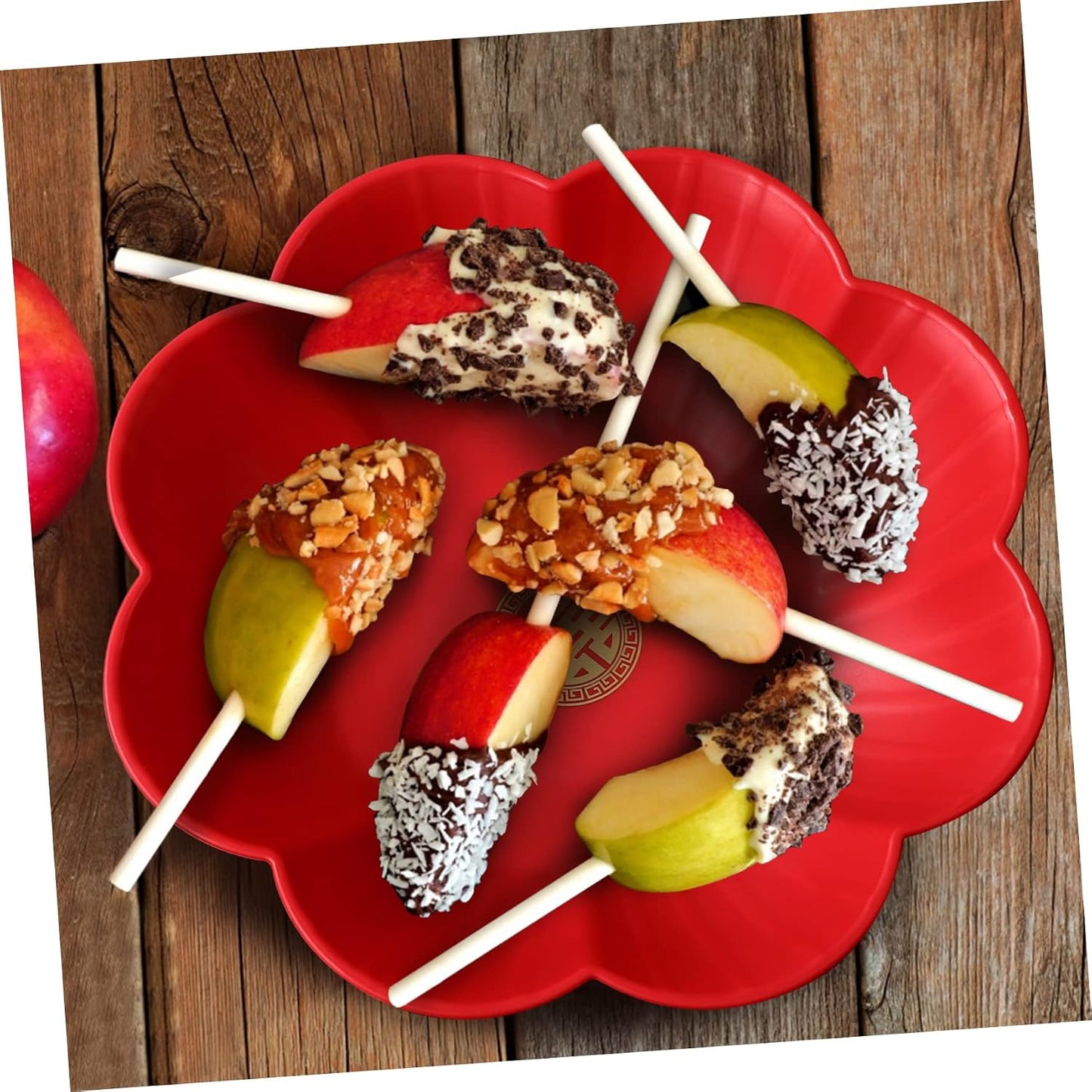 ABOOFAN 2 Pack Chinese Style Wedding Snack Trays 8.66 Inch Flower Shaped Candy Dishes Fruit Plates for Party and Home Decoration
