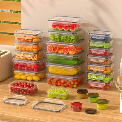 40 PCS Food Storage Containers with Lids Airtight (20 Containers & 20 Lids), Leak proof Meal Prep Container Set for Kitchen Storage, BPA-free, PVC-free Plastic, Microwave/Dishwasher Safe, Labels & Pen