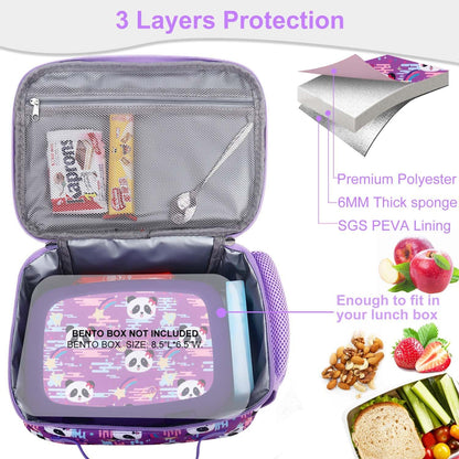 RHCPFOVR Kids Lunch Bag - Insulated Lunch Box for Boys Girls,Washable Lunch Bag and Reusable Toddler Leak-proof Lunchbox for School and Daycare - Colors B