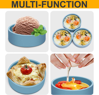 Egg Poacher Set of 3, Silicone Egg Poaching Cups with Lids for Microwave Egg Cooking, Toaster Oven Air Fryer Egg Mold Nonstick Poached Egg Maker