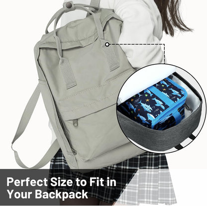 MIER Small Lunch Bag for Kids & Adults Compact Insulated Lunch Box Portable Thermal Mini Cooler for Work School Travel, Bluesteel