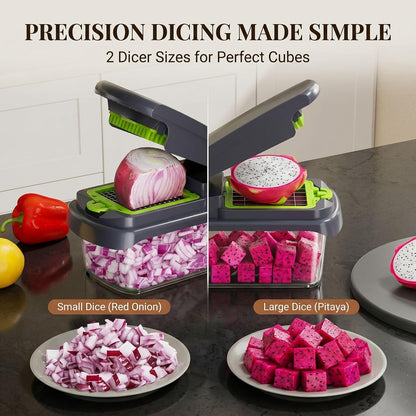 15 in 1 Vegetable Chopper with Container, Onion Chopper Mandoline Slicer