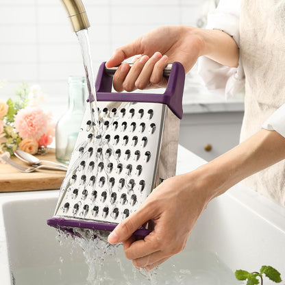 Spring Chef Stainless Steel XL Cheese Grater for Kitchen, Green