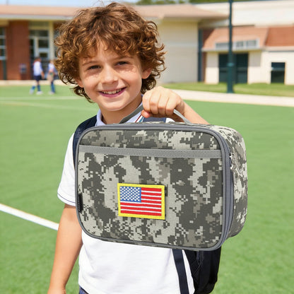 FlowFly Kids Lunch box Insulated Soft Bag Mini Cooler Back to School Thermal Meal Tote Kit for Girls, Boys, Black