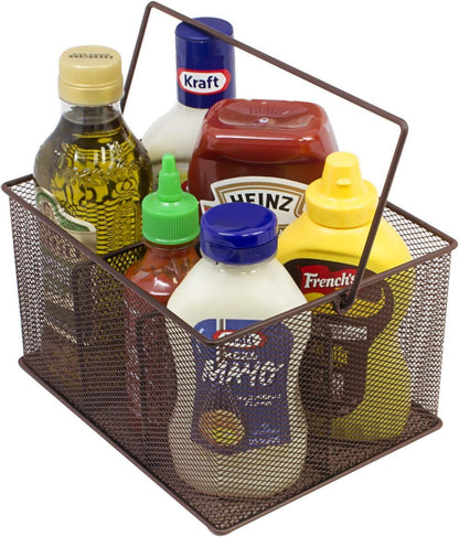 Sorbus® Utensil Caddy — Silverware, Napkin Holder, and Condiment Organizer — Multi-Purpose Steel Mesh Caddy—Ideal for Kitchen, Dining, Entertaining, Tailgating, Picnics, and much more (White)