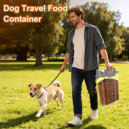 Uppetly Dog Cat Food Storage Container, 5-7Lbs Pet Food Containers, Airtight Cat Food Container with Portable Handle & Measuring Cup, Small Animal Dry Food Dispenser for Dogs, Cats and Birds Green