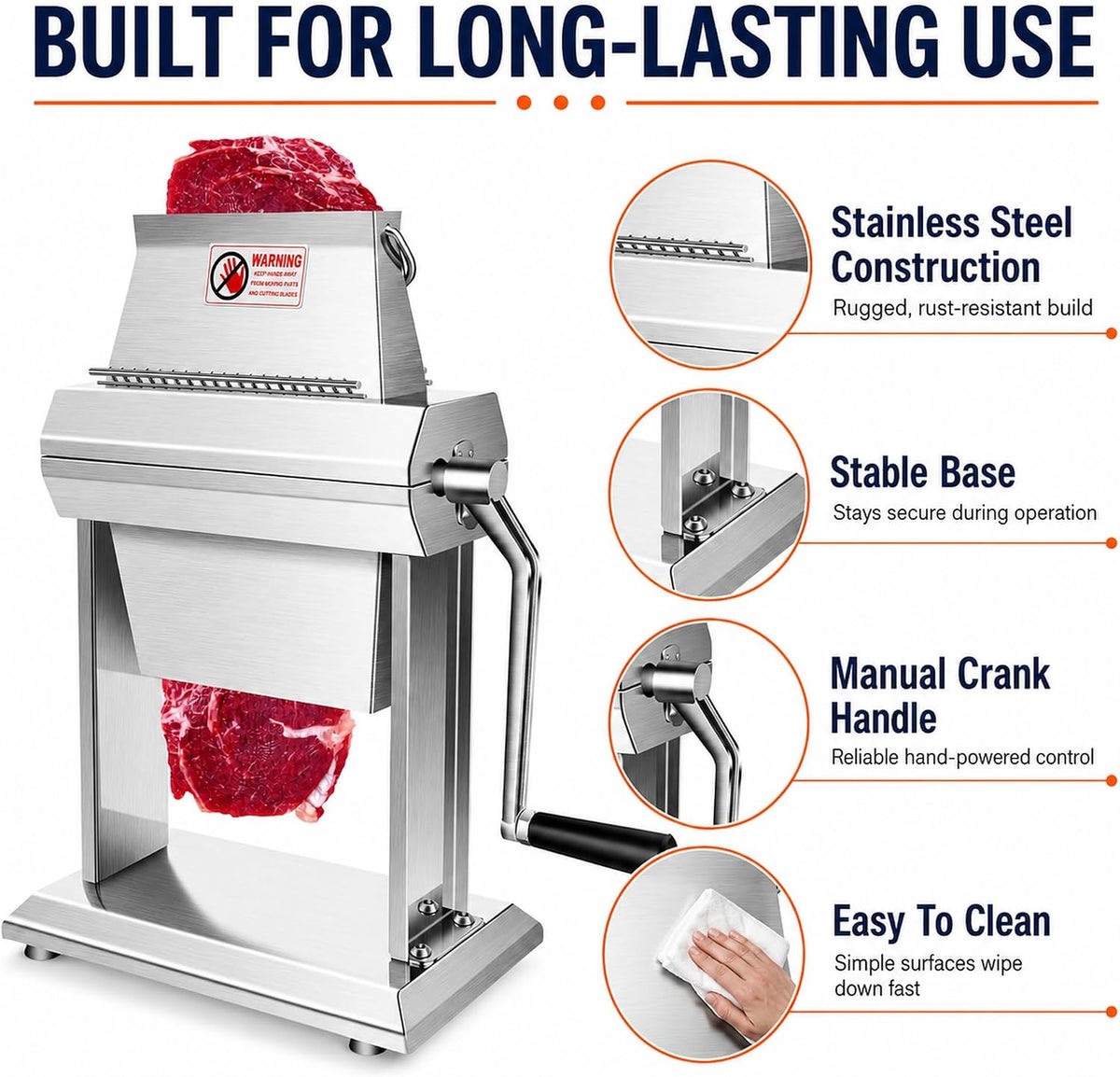 YBSVO 7" Commercial Meat Tenderizer Machine