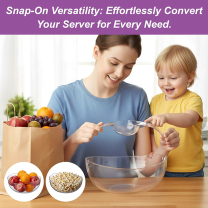 Amazing Abby - Charlotte - Plastic Chip and Dip Bowl, Clear Serving Platter, Unbreakable Party Appetizer Tray, BPA-Free, Dishwasher-Safe, Great for Chips, Salsa, Veggies, Snacks, and More