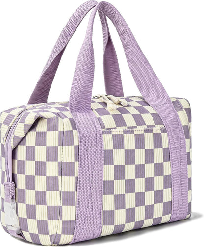 HowFly Lunch Bag Women Lunch Box for Women Cute Corduroy Insulated Lunch Bag Adult Large Cooler Lunch Tote Bags for Work Picnic Beach, Blue