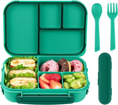 Amathley Lunch Box Kids,Bento Box Adult,Leakproof Lunch Containers for Adults/Kids/Toddler,1200ML-4 Compartments bento Lunch box with Utensil,Microwave & Dishwasher & Freezer Safe (Pink Berry)