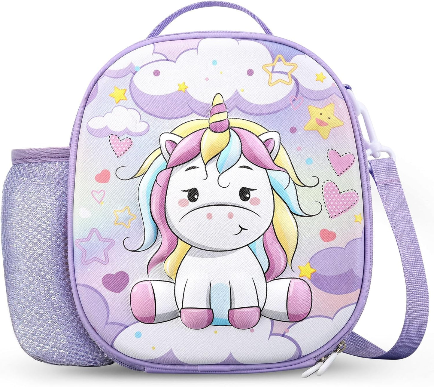 Kids Lunch Box for Kids Insulated Reusable Lunch Bag Tote Durable Children Leak-proof Lunchbox with Adjustable Shoulder Strap for School Daycare Travel Picnic (Navy - 3D Dinosaur)