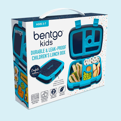 Bentgo Kids Bento-Style 5-Compartment Leak-Proof Lunch Box - Ideal Portion Sizes for Ages 3 to 7 - Durable, Drop-Proof, Dishwasher Safe, PFAS & BPA-Free & Made with Food-Safe Materials (Purple)