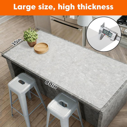 Extra Large Silicone Mats for Kitchen Counter,24"x80"Heat Resistant Mat for Kitchen Island,Waterproof Multipurpose Countertop Protector,New Skin-Friendly Material Table Protector,Freely Cuttable,Black