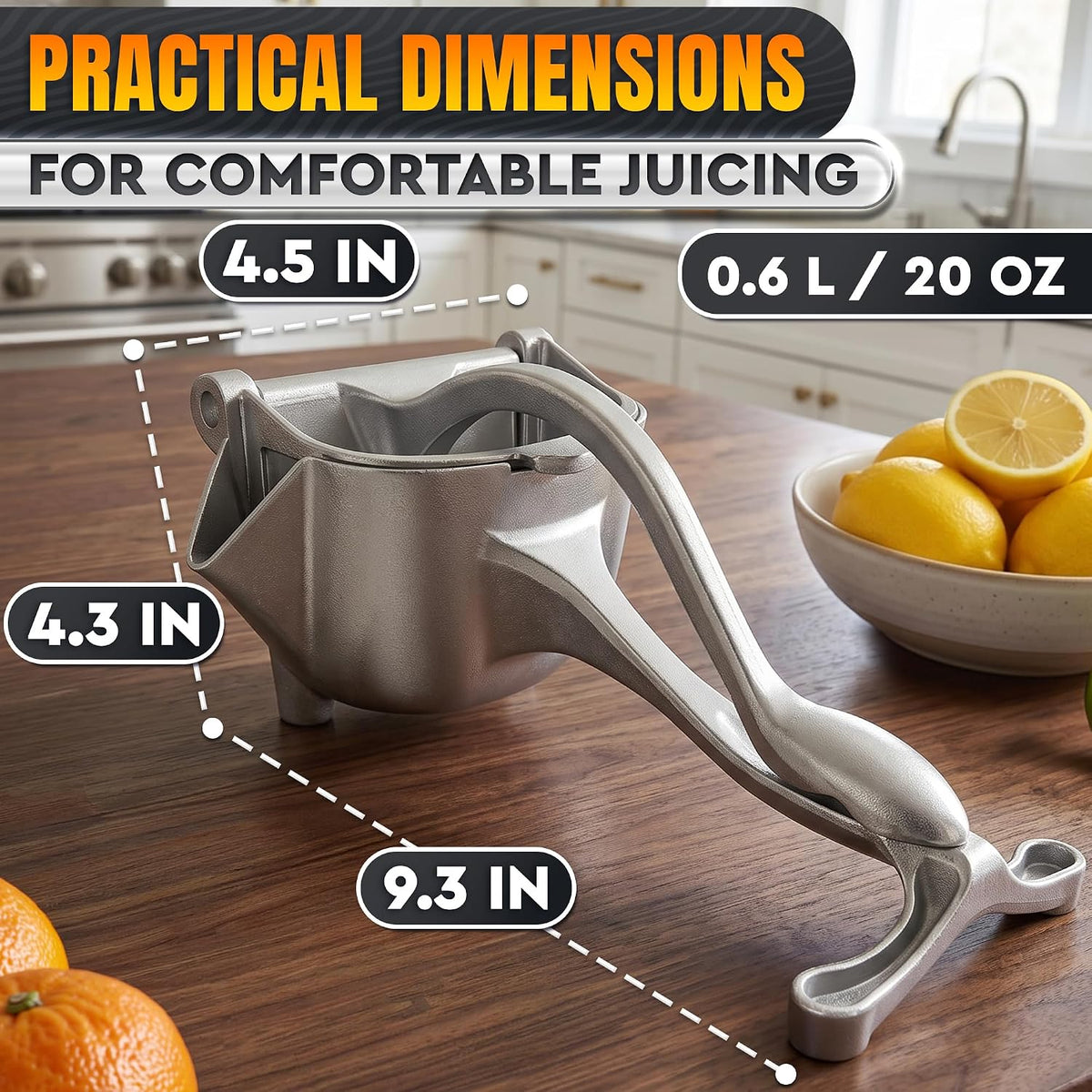 Fold Flat Lemon Squeezer Stainless Steel, Heavy Duty Citrus Juicer