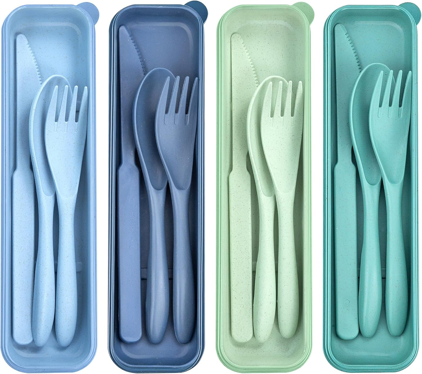 4 Sets Reusable Utensils Set with Case, Travel Utensils with Case, Reusable Utensils for Lunch Box Accessories, Portable Lunch Utensils Set for Travel Daily Use