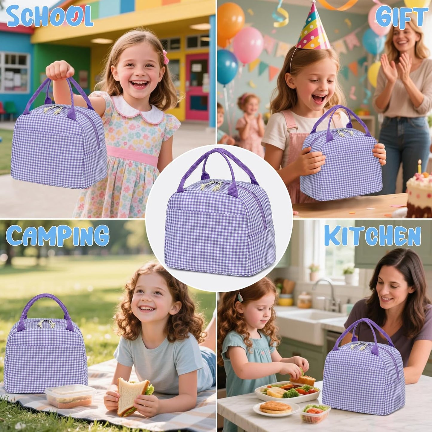 CAMTOP kids lunch bag Cute Insulated lunch box for Boys & Girls Leakproof loncheras for school