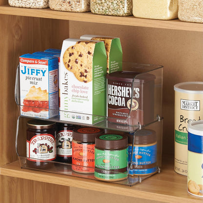 iDesign Stackable Open-Front Storage Bins for Kitchen and Pantry Organization - Set of 6 - Clear