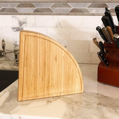 Picnic at Ascot Patented Bamboo Cheese/Charcuterie Board with Cheese Knife Set - Stores as a Compact Wedge - Opens to 18" Diameter - Designed & Quality Checked in USA