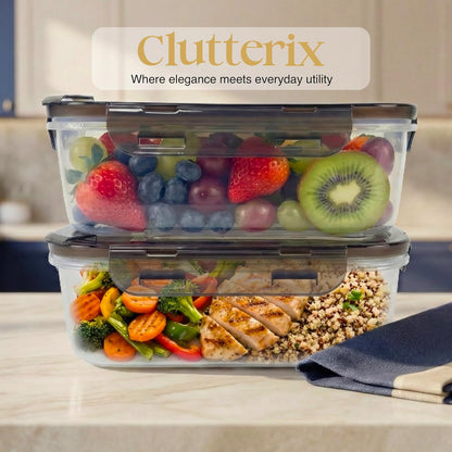 Compartmentalized Plastic Airtight Food Storage Containers with Vented Lids, 3-Compartment Design, BPA-Free, 5-Pack (5.5 Cups Each) for Meal Prep and Portion Control