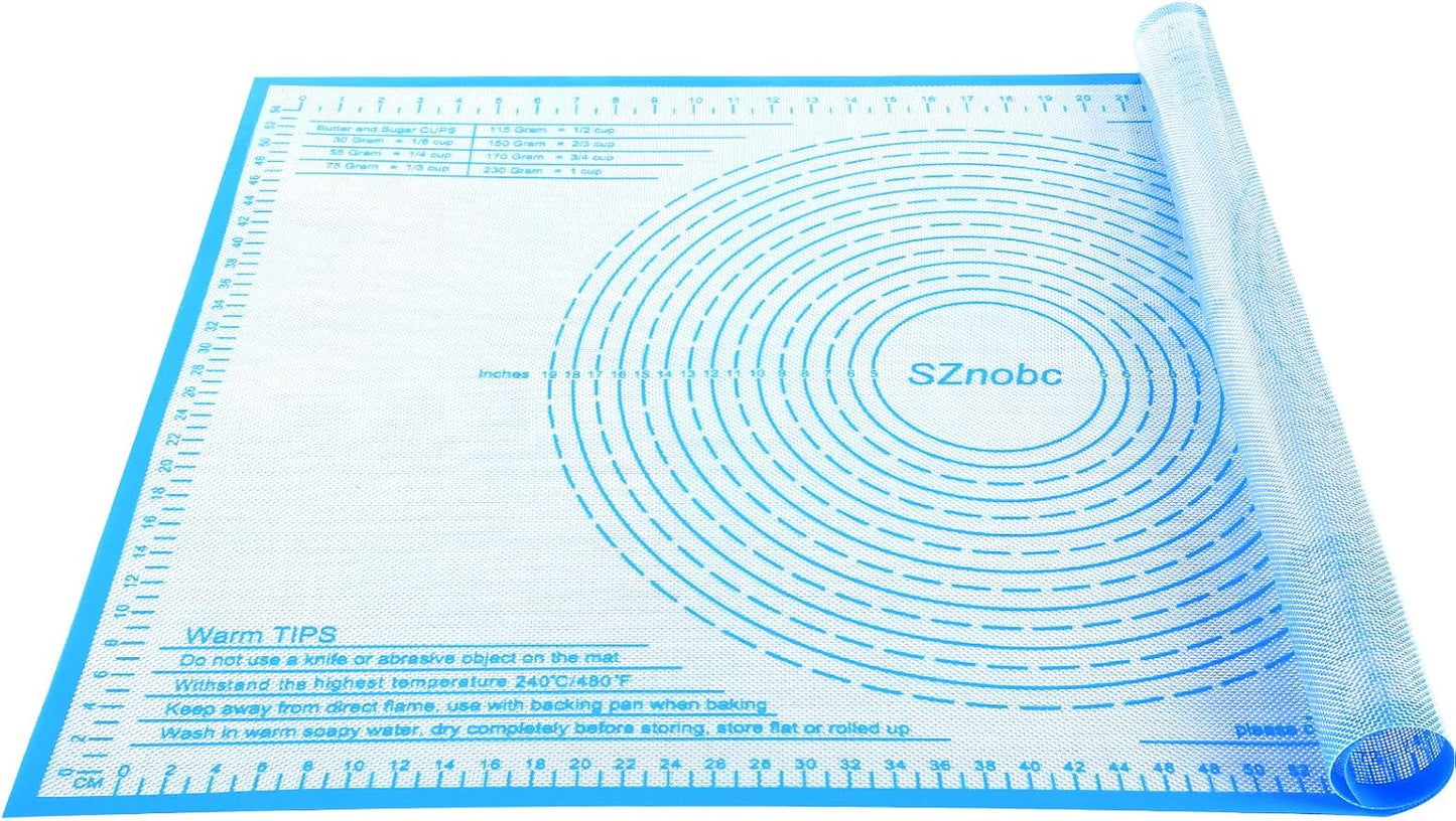 Non-slip Silicone Pastry Mat 36''By 24'' Nonstick Baking Mats Extra Large Counter Mat for Dough Rolling, Pastry, Pie Crust, Fondant, Cookies, Bread, Pasta, Pizza Mat