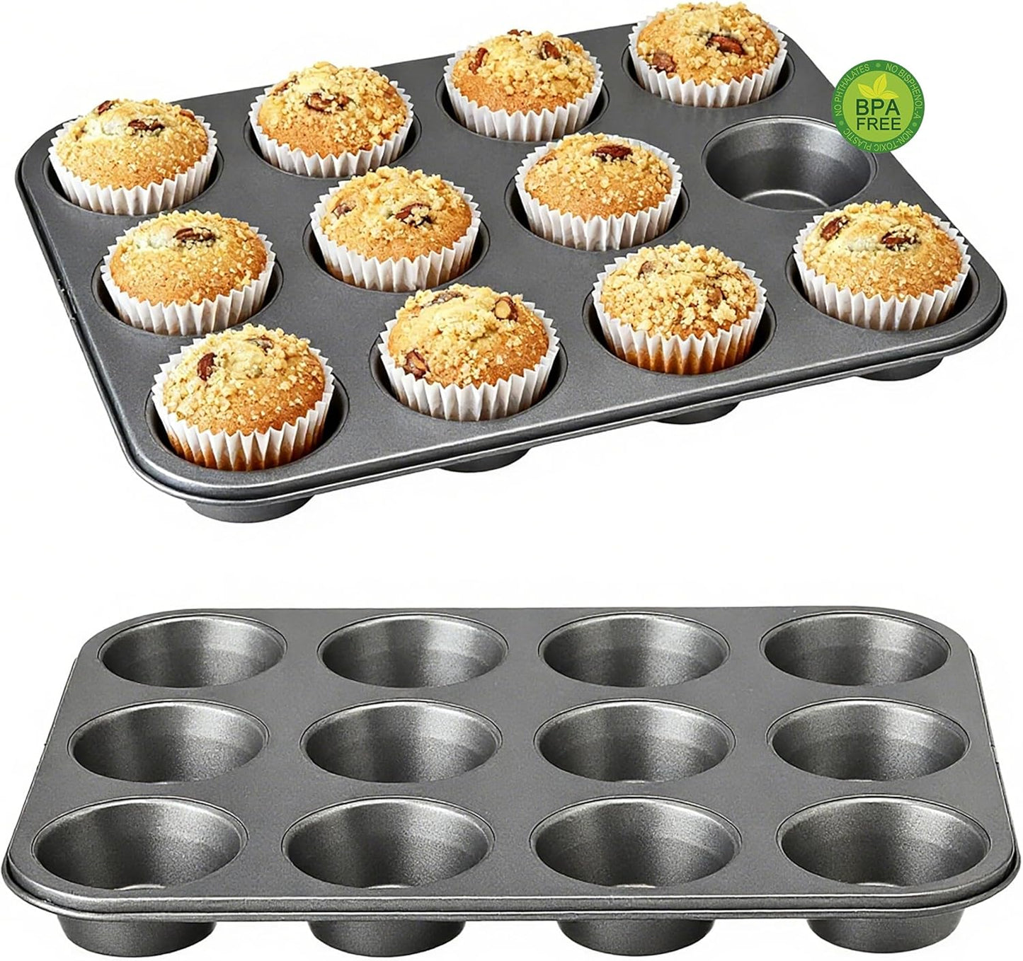 Reusable Non-Stick Silicone Baking Cups, Food Grade BPA Free Cupcake Muffin Liners, Oven & Dishwasher Safe Easy Release, Multicolor Rainbow, 24 Pack, for Muffins Cupcakes