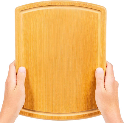 Greener Chef Luxury Bamboo Cutting Board Set of 3 with Glue-Free Surface Technology - Extra Spacious Wood Cutting Boards for Kitchen and XL Chopping Board Set - Replacements for Life