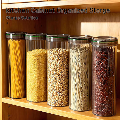 Airtight Spaghetti Container Storage Clear Pasta Holder Organizer | Eleven Inch Vertical Pasta Storage Canister Fits Full Length Noodles Cereal Rice Two Pack