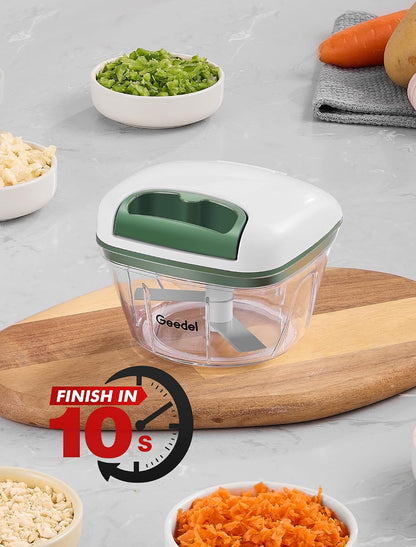 Geedel Vegetable Chopper, Manual Food Chopper with Hand Pull String, 500ml