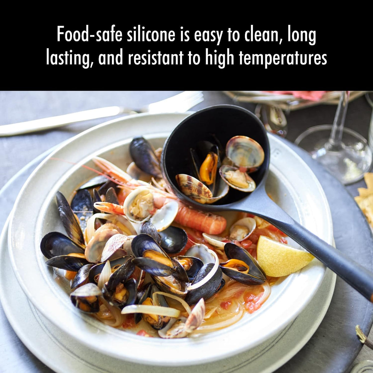 Staub Silicone with Wood Handle Cooking Utensil, Serving Spoon
