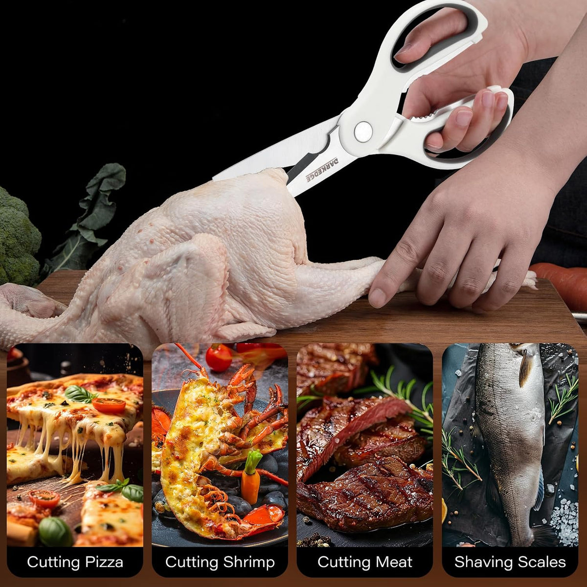 Kitchen Shears with Magnetic Holder Heavy Duty Magnetic Scissors for Fridge