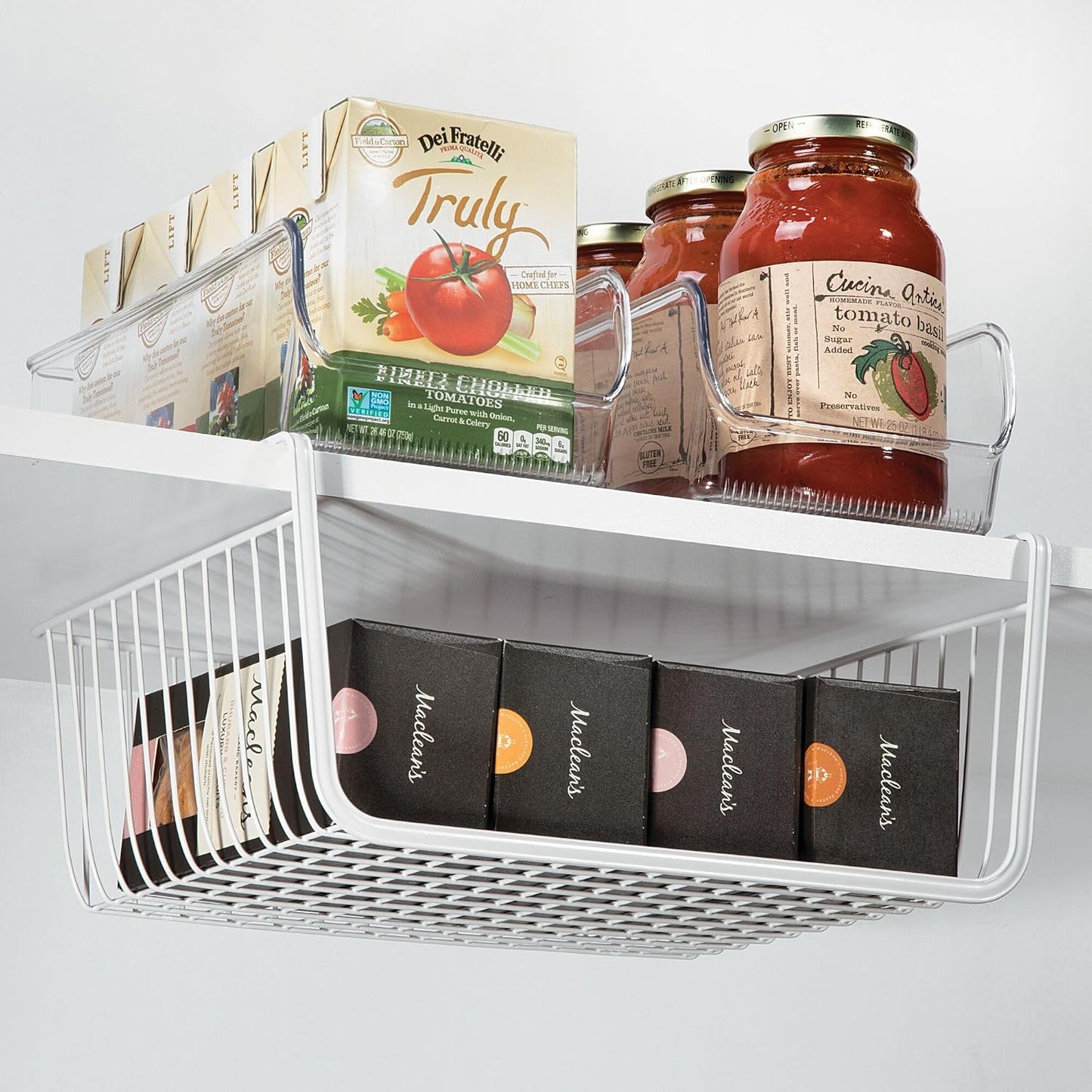 iDesign Recycled Plastic Freezer and Refrigerator Organizer Bin, Set of 2, The Linus Collection – 5.25" x 11" x 3.5", Clear