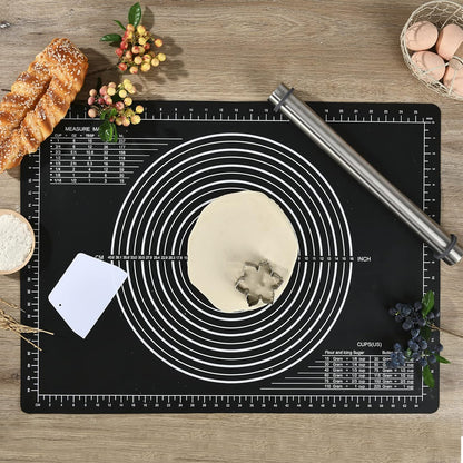 Non-Slip Silicone Pastry Mat Jumbo 31''by 24'' for Non Stick Baking Mats, Table/Countertop Placemats, Dough Rolling, Kneading/Fondant/Pie Crust Pad by Super Kitchen