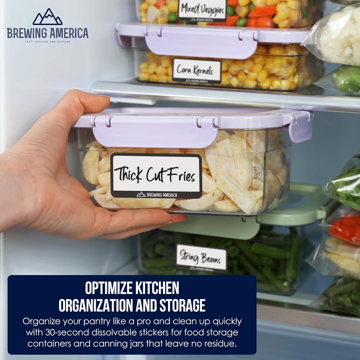Dissolvable Food Labels for Food Containers - 250qty Made in USA - 1x2 Inches - Wash-Off Labels for Meal Prep, Pantry, Freezer and Mason Jars – No Scrubbing, No Residue - Teal