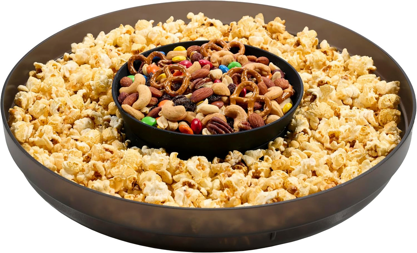 madesmart Chip N Dip Dipware Bowl, 2-Piece Serving Set with Stackable & Removable Dip Bowl, Durable Plastic Chip Tray for Entertaining, Tabletop Snack Server, Carbon