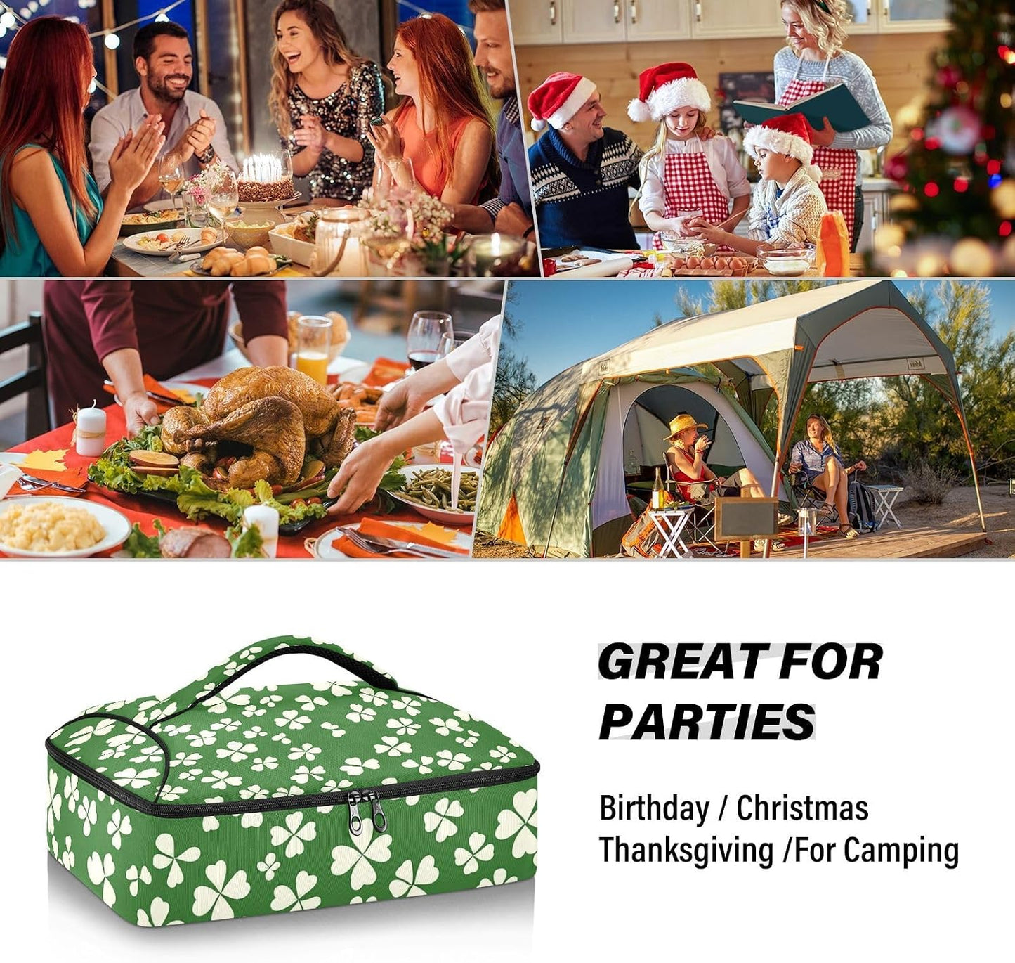 Casserole Carriers for Hot or Cold Food Reusable Casserole Dish Carrier Insulated Thermal Large Capacity Durable Perfect for Party Camping Family Gatherings Yellow Fish - Colors B