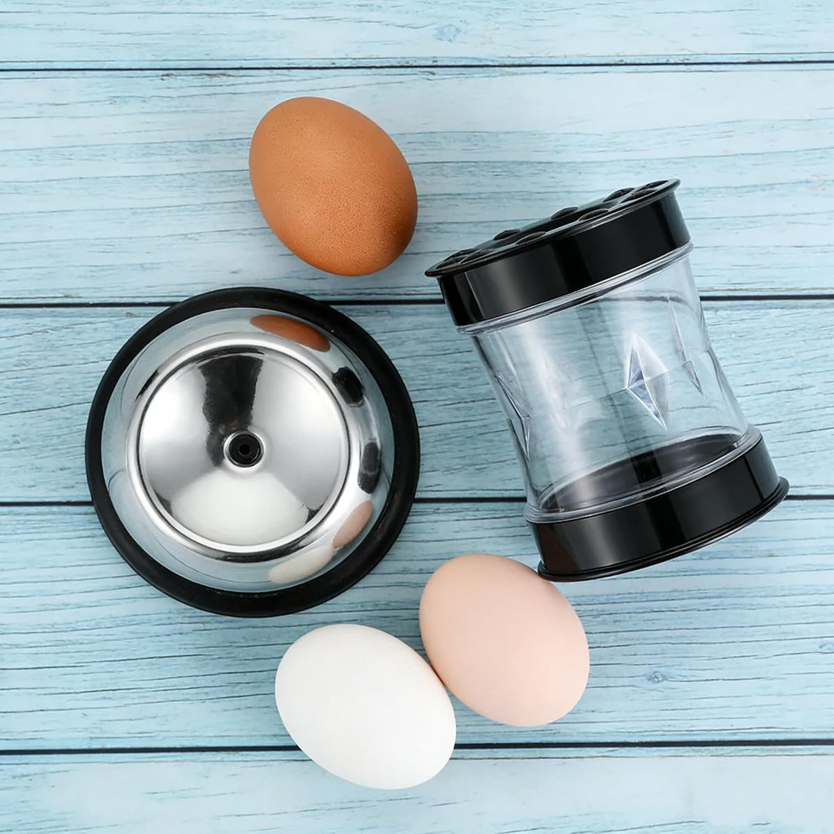 2 in 1 Egg Prep Tool, Egg Piercer & Egg Peeler for Hard Boiled Eggs, Easy Egg Shell Remover