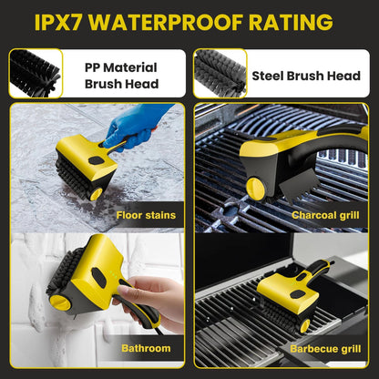 Grill Brush for Outdoor Grill,Grill Brush Bristle Free BBQ Grill Brush with Durable Scraper for Cast Iron/Stainless-Steel Grates, 2 BBQ Replaceable Grill Cleaner Brush, Gifts for Men/Dad