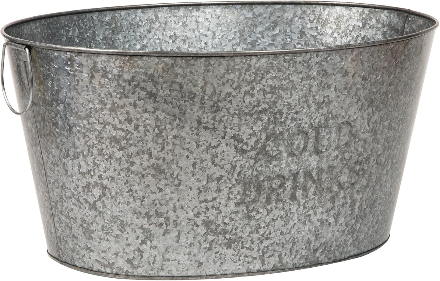 Mind Reader Ice Beverage Bucket for Parties, Wine Bucket, Baby Photo Tub, Galvanized Metal, 17.25" L x 11" W x 9.5" H, Silver