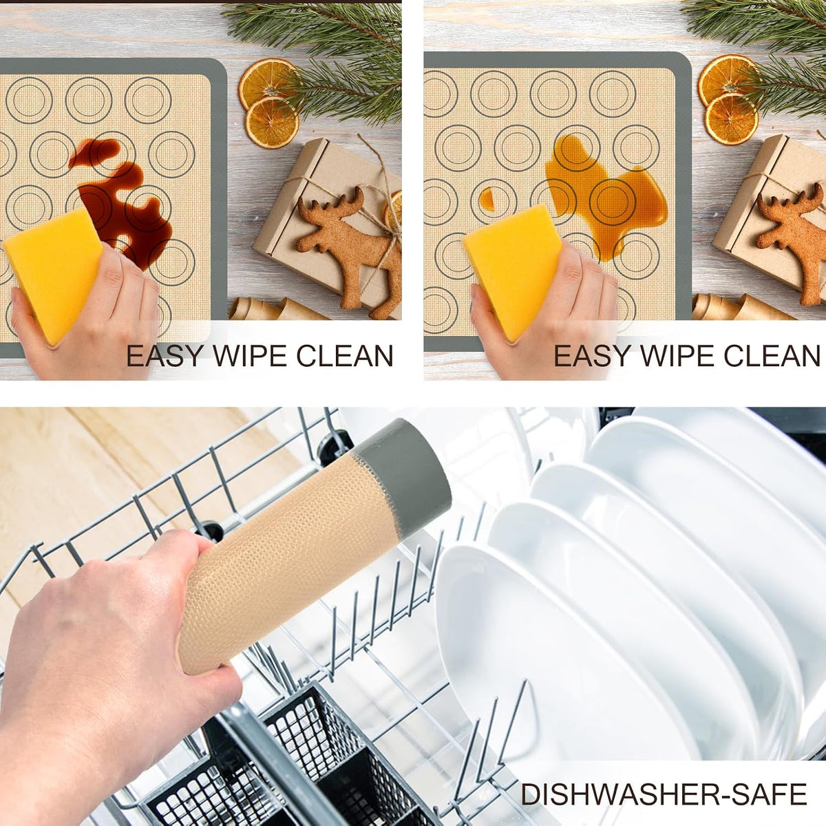 Koolstuffs Silicone Baking Mat, Nonstick and Reusable, 3 Pack